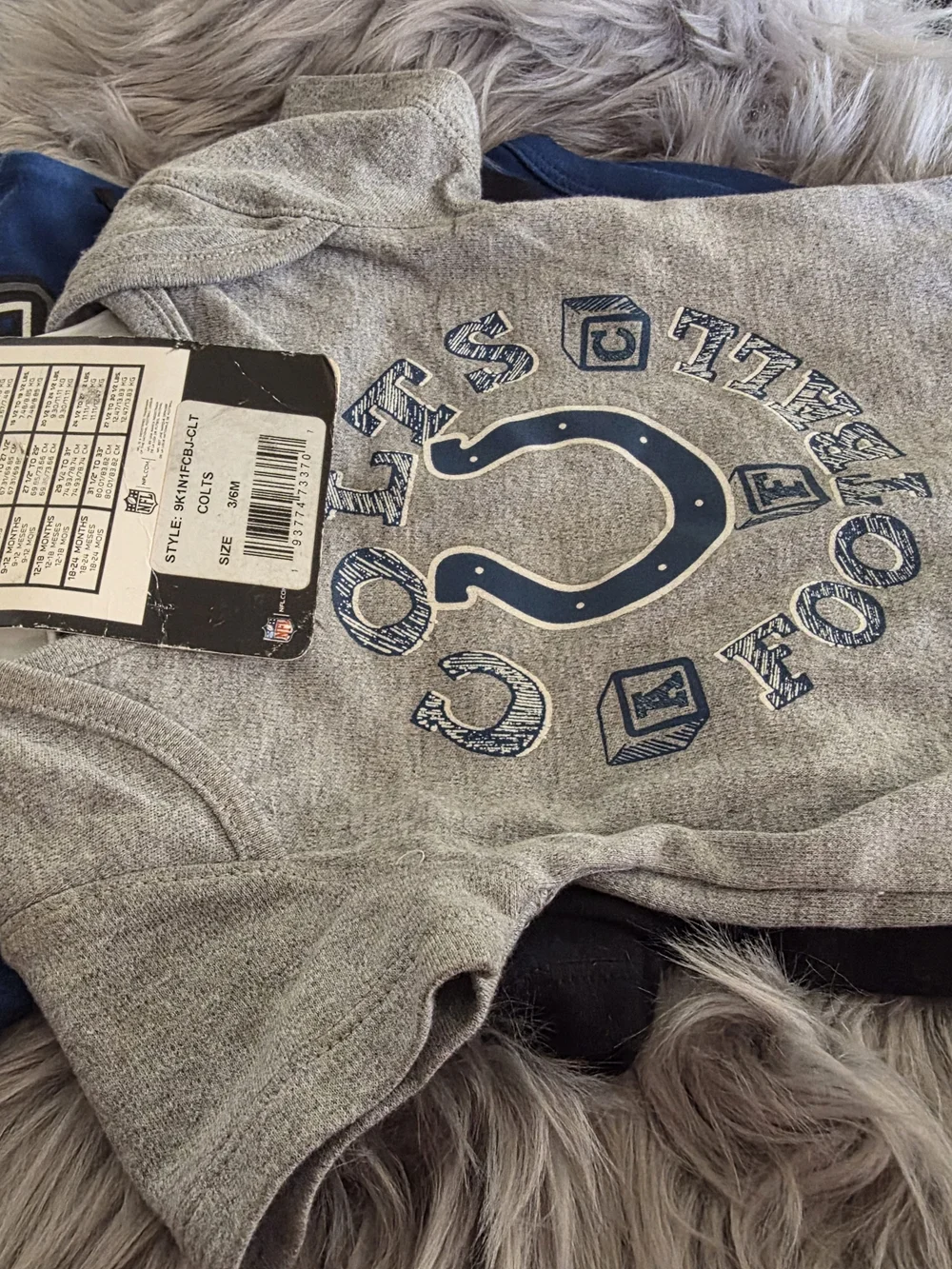 3 NFL Gray and Navy Indianapolis Colts Infant Bodysuit